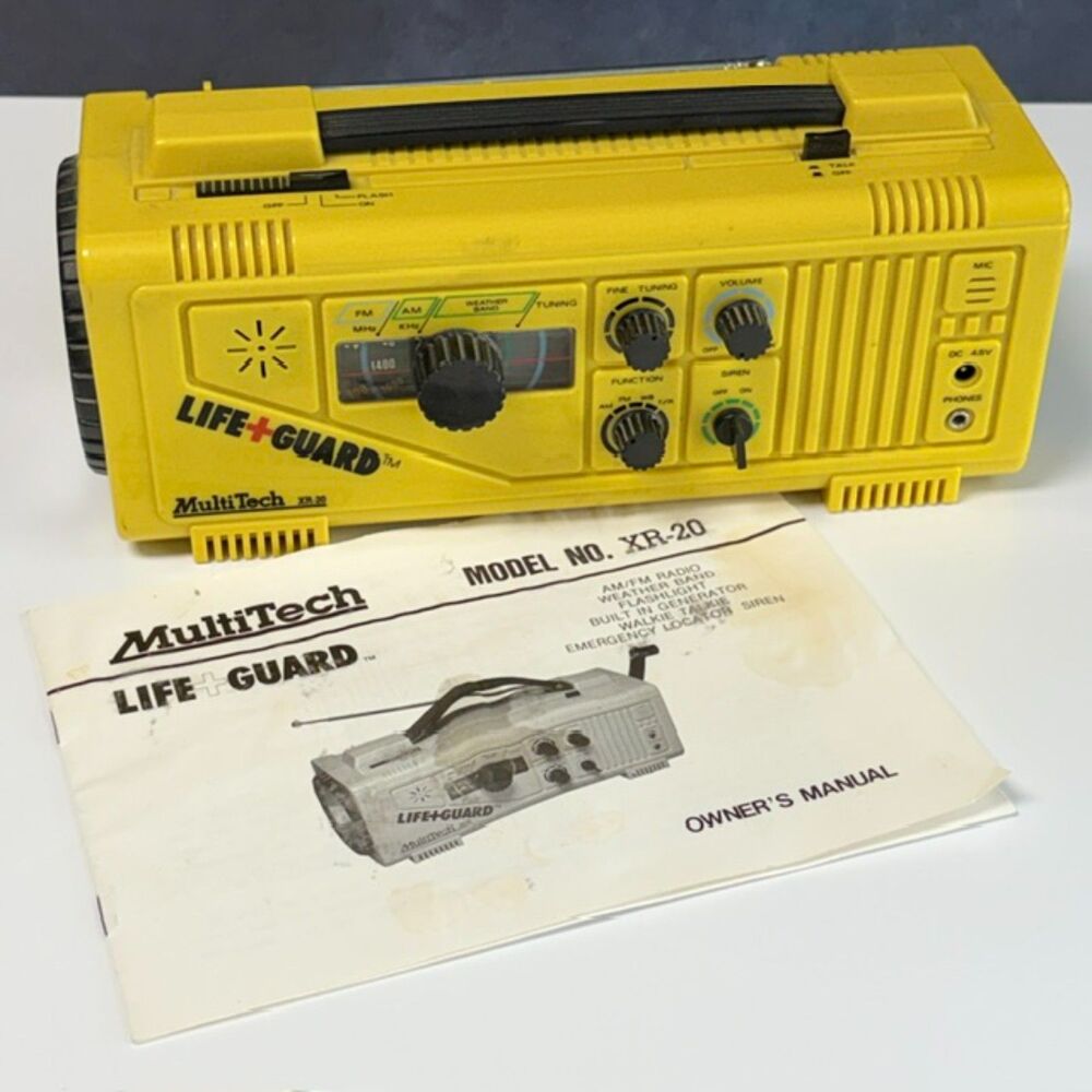 MultiTech Life+Guard XR-20 Emergency Radio Flashlight Hand Crank w/ Manual READ